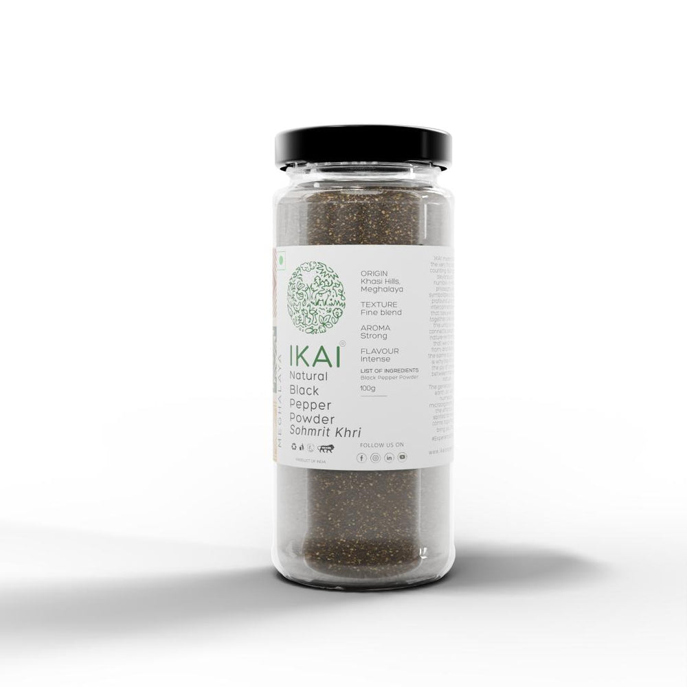 
                  
                    Natural Black Pepper Powder| Sohmrit Khri | Regional Specialty -Meghalaya |100g
                  
                