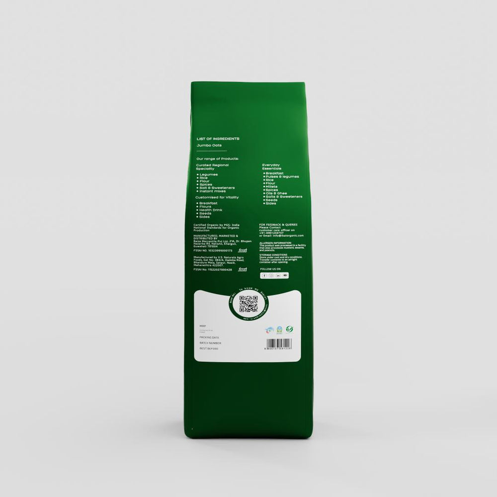 
                  
                    Organic Jumbo Oats | Healthy Breakfast | No Preservative | Gluten Free | 500g
                  
                