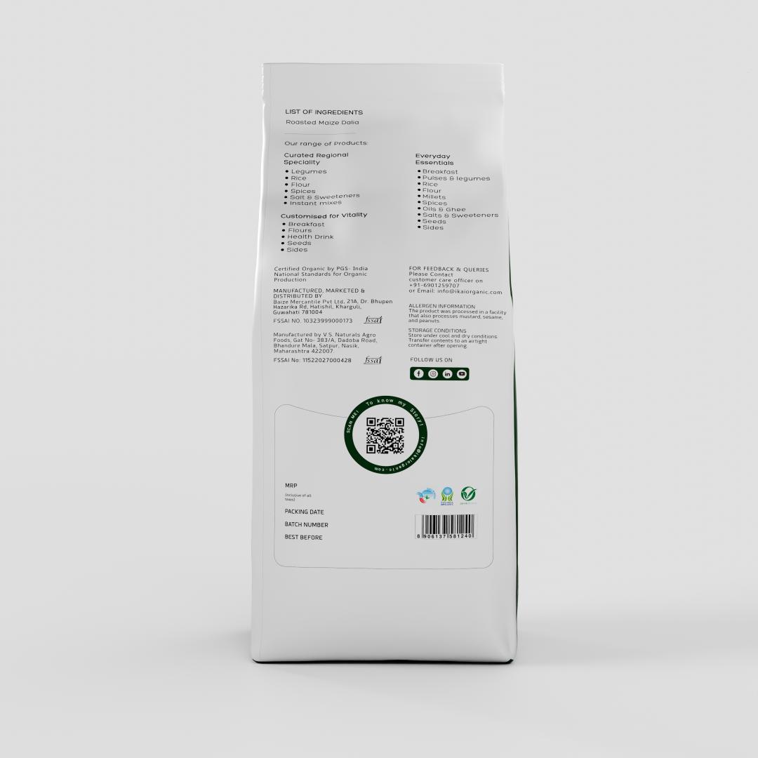 
                  
                    Organic Roasted Maize Dalia | Customised for Vitality | Healthy Breakfast | Gluten Free | 500g
                  
                