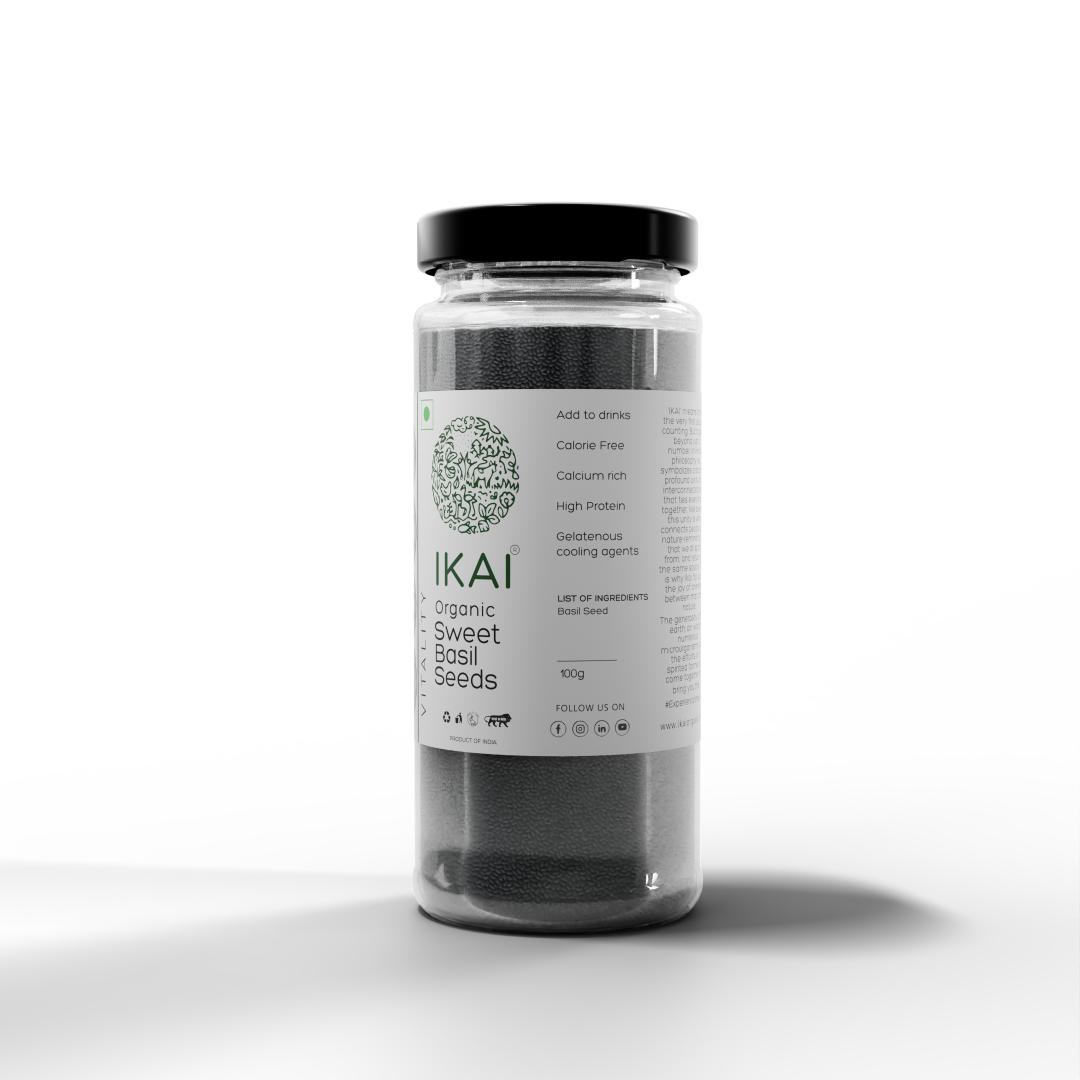 
                  
                    Organic Sweet Basil Seeds | Sabja | Customised for Vitality | High Protein | 100g
                  
                