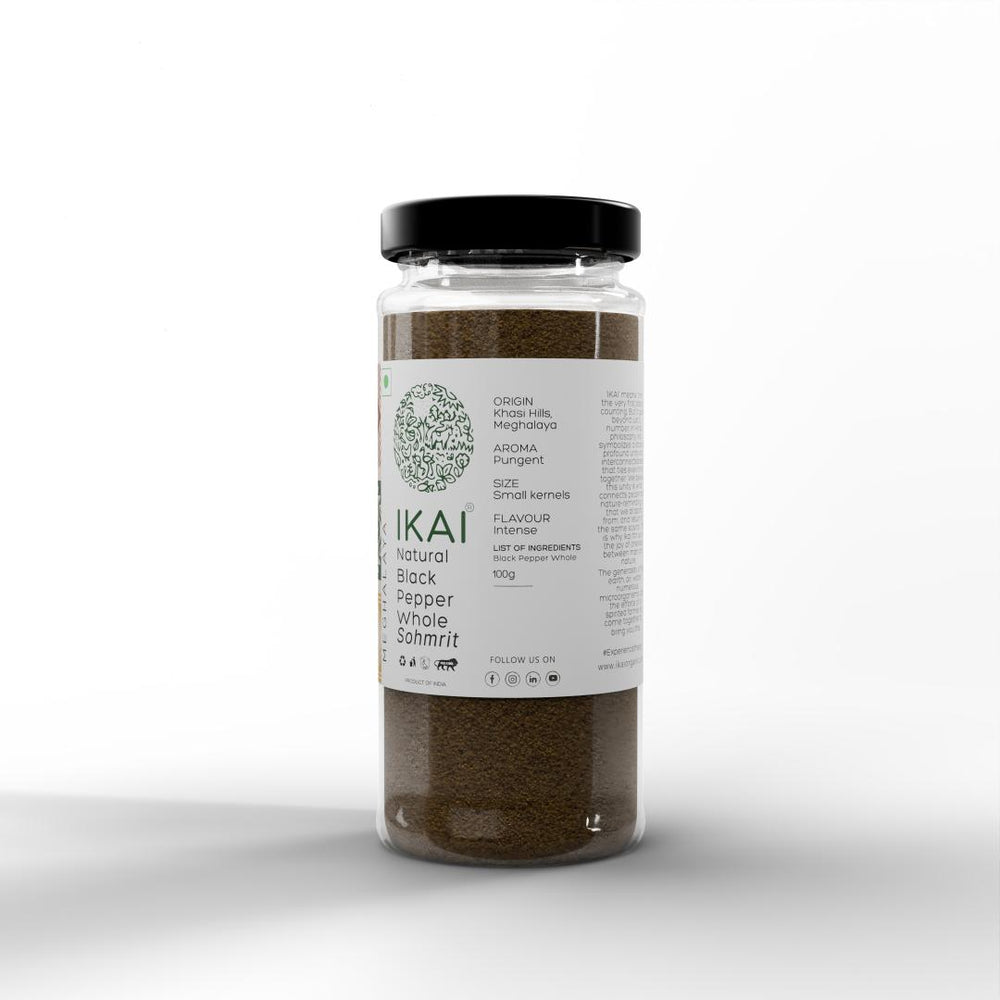 
                  
                    Natural Black Pepper Whole | Kali Mirch | Sohmrit | Regional Specialty-Meghalaya |100g
                  
                