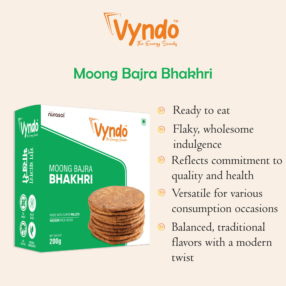 
                  
                    Vyndo Moong Bajra Bhakhri 200gm
                  
                