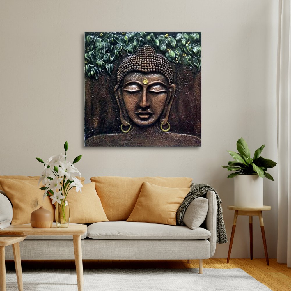 3D Clay Buddha Mural - Kreate- Wall Decor