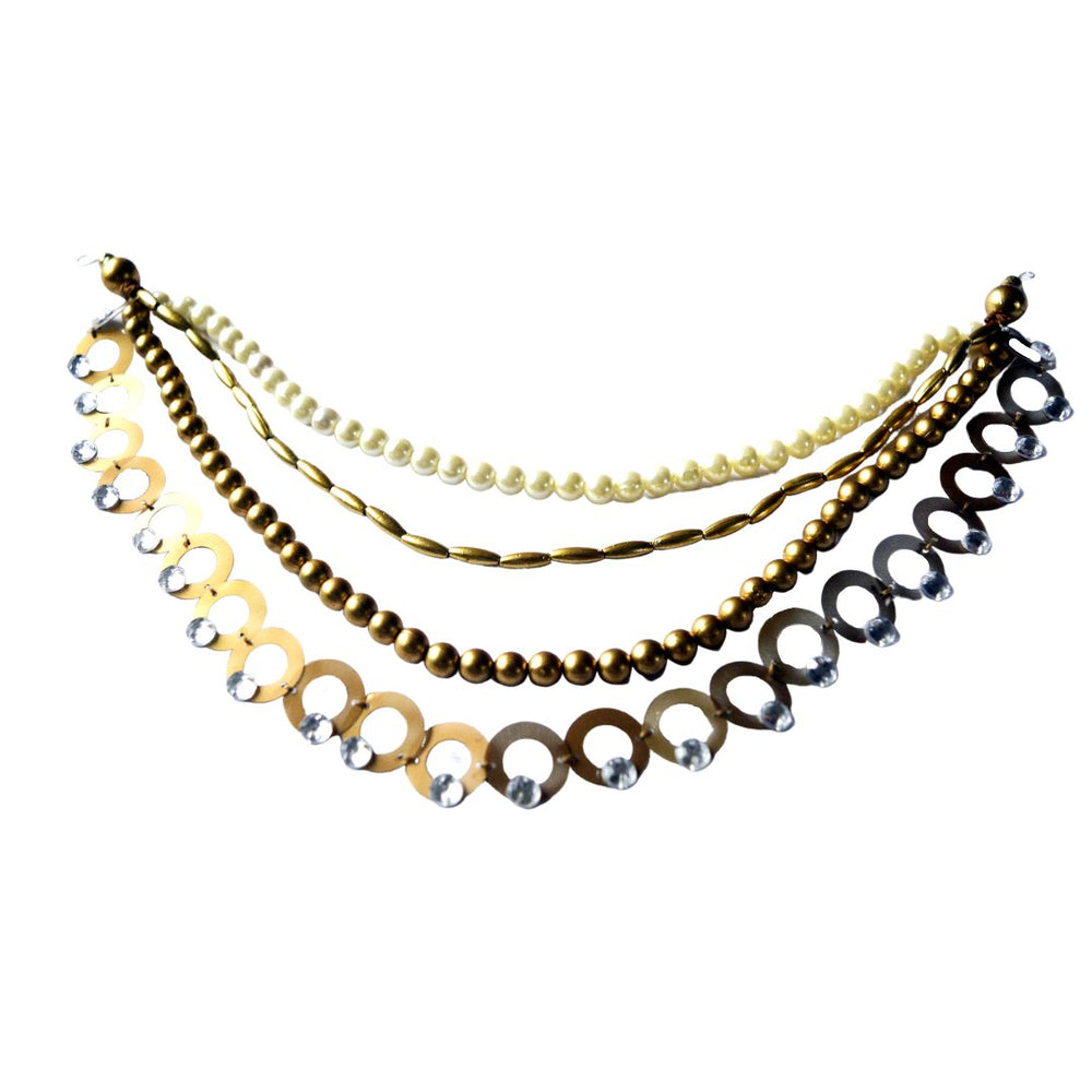 4 Layered Pearl and Stone Statement Necklace Set - Kreate- Neckpieces