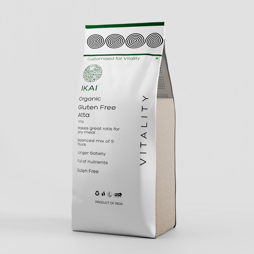 
                  
                    Organic Gluten Free Atta | Naturally Gluten Free | Flour Mix | Customised for Vitality | 500g
                  
                