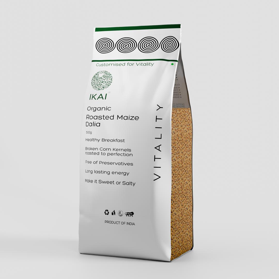 
                  
                    Organic Roasted Maize Dalia | Customised for Vitality | Healthy Breakfast | Gluten Free | 500g
                  
                