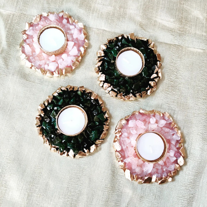 
                  
                    Rose quartz natural stone diyas - 2 pcs
                  
                