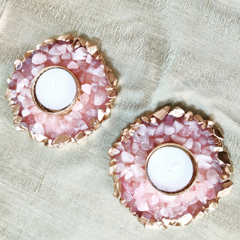 
                  
                    Rose quartz natural stone diyas - 2 pcs
                  
                