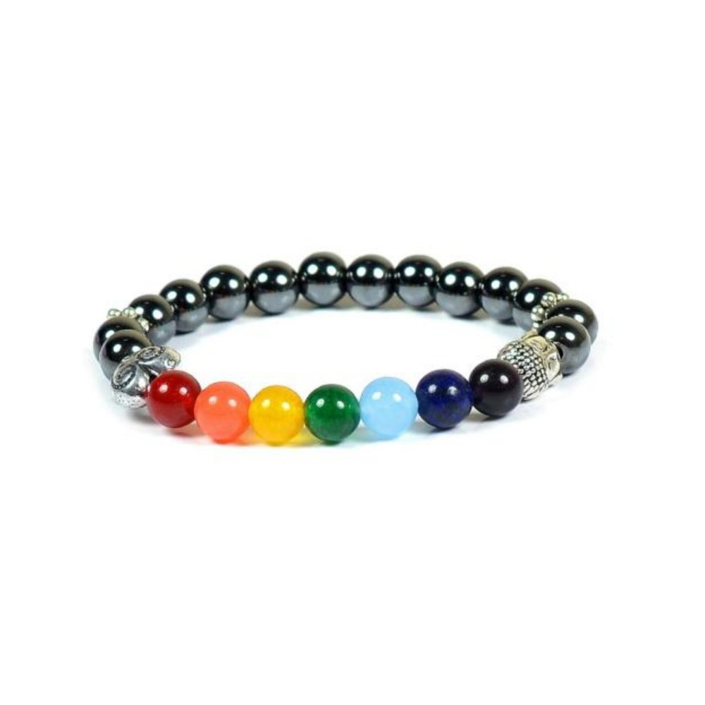 
                  
                    7 Chakra Hematite Bracelet and Lava - Kreate- Bangles & Bracelets
                  
                