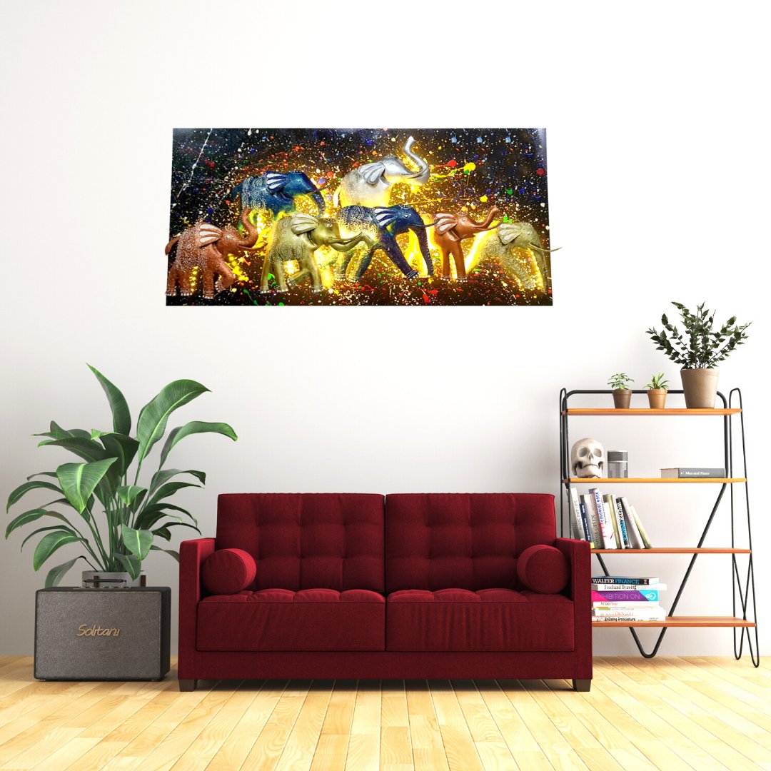 7 Elephant Carwa Wall Decor - Kreate- Wall Decor