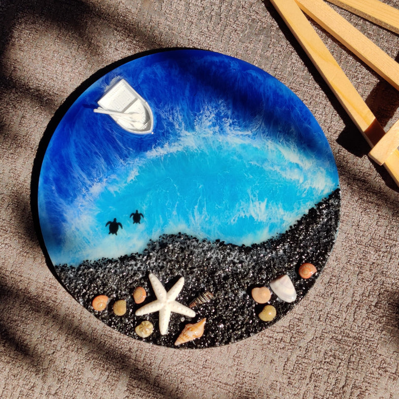 Resin beach art