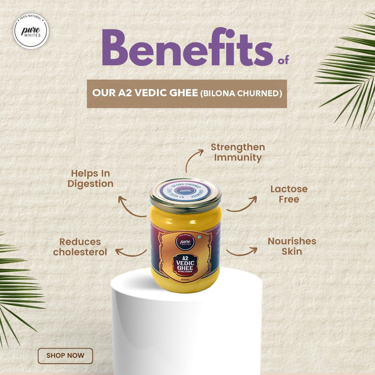 
                  
                    A2 Gir Cow Ghee (500ml) - Kreate- Ghee & Oils
                  
                