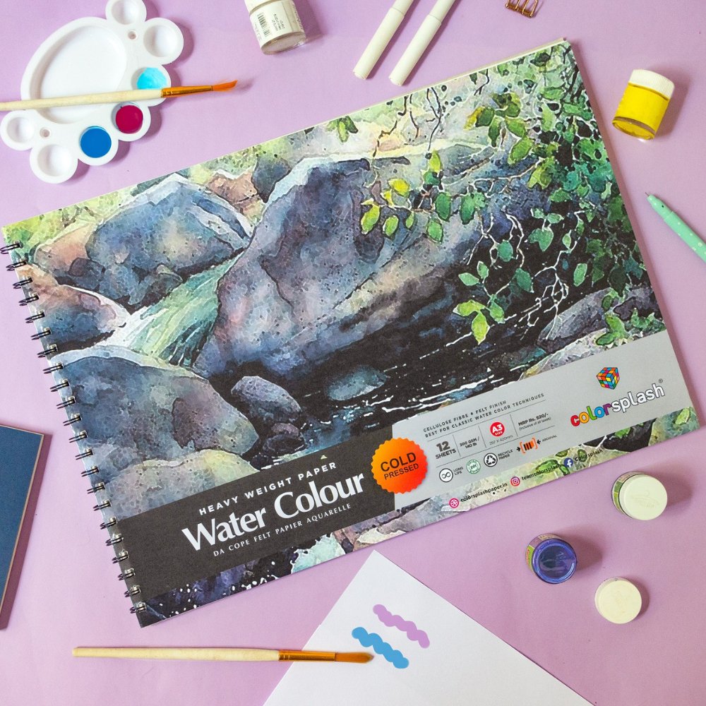 A3 Watercolour Wiro Pad Sheets (12 Sheets) - Kreate- Stationary