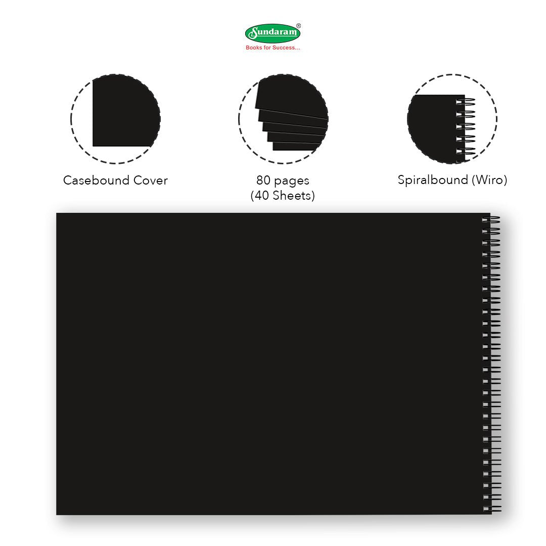 
                  
                    A4 Black Sketch Book - 80 Pages - Kreate- Stationary
                  
                