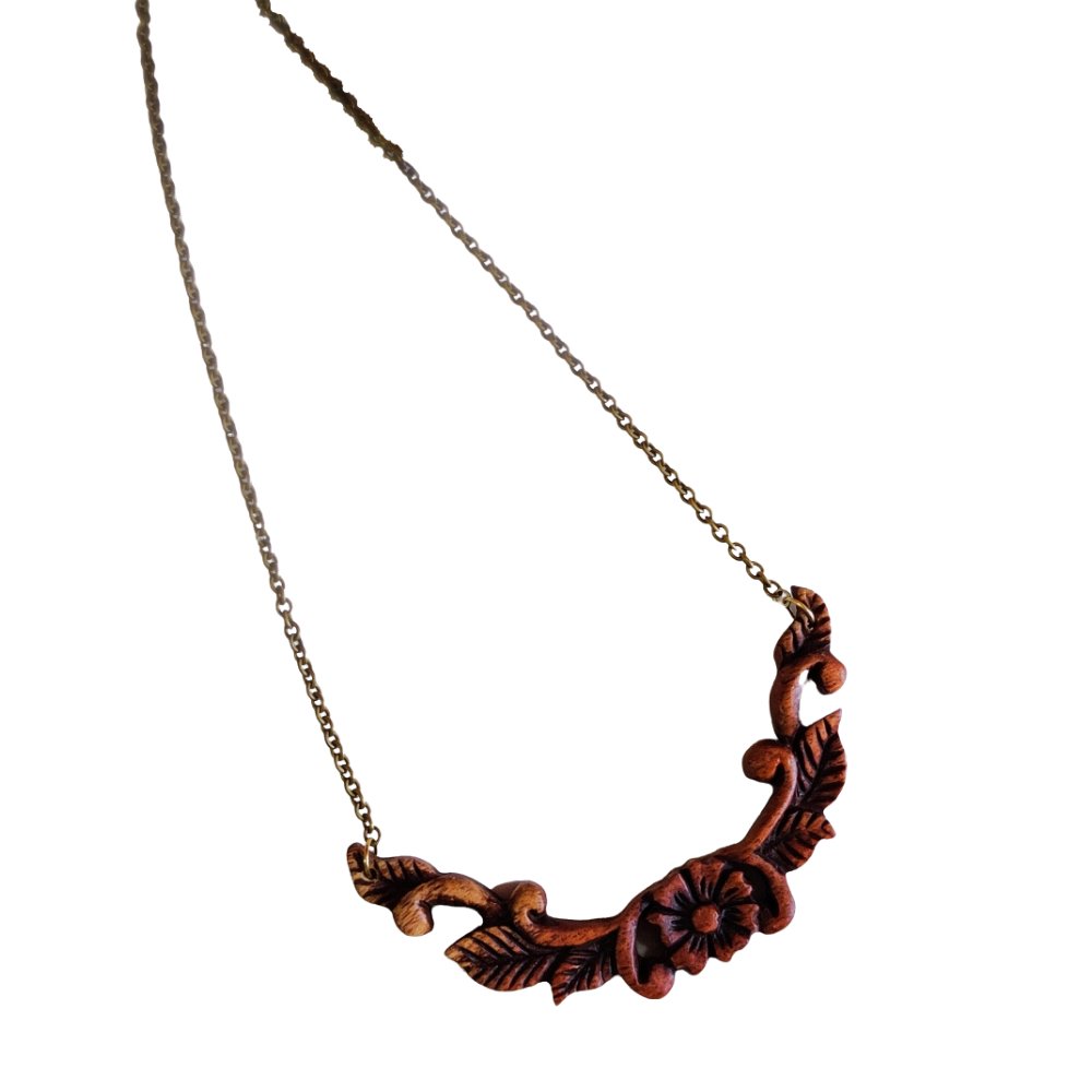 "Aboli" Wooden Pendant - Kreate- Neckpieces