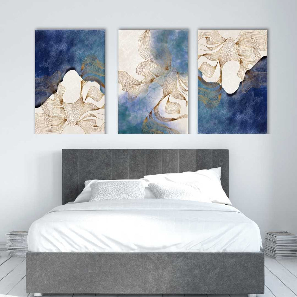 Abstract Canvas Painting in India (Set of 3) - Kreate- Painting