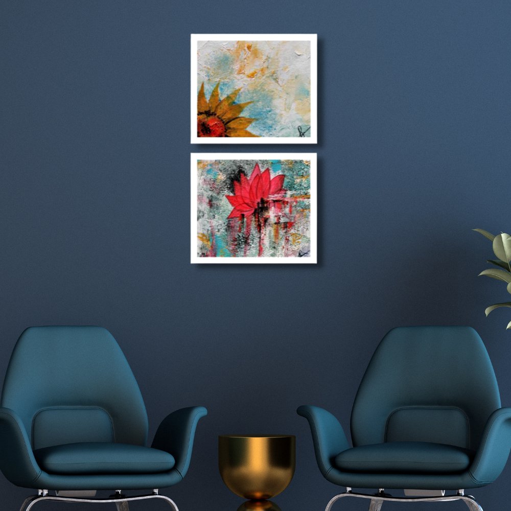 Abstract Flower Art (Set of 2) - Kreate- Painting