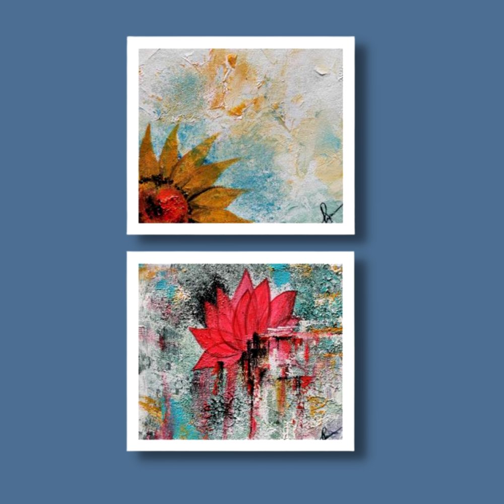 
                  
                    Abstract Flower Art (Set of 2) - Kreate- Painting
                  
                