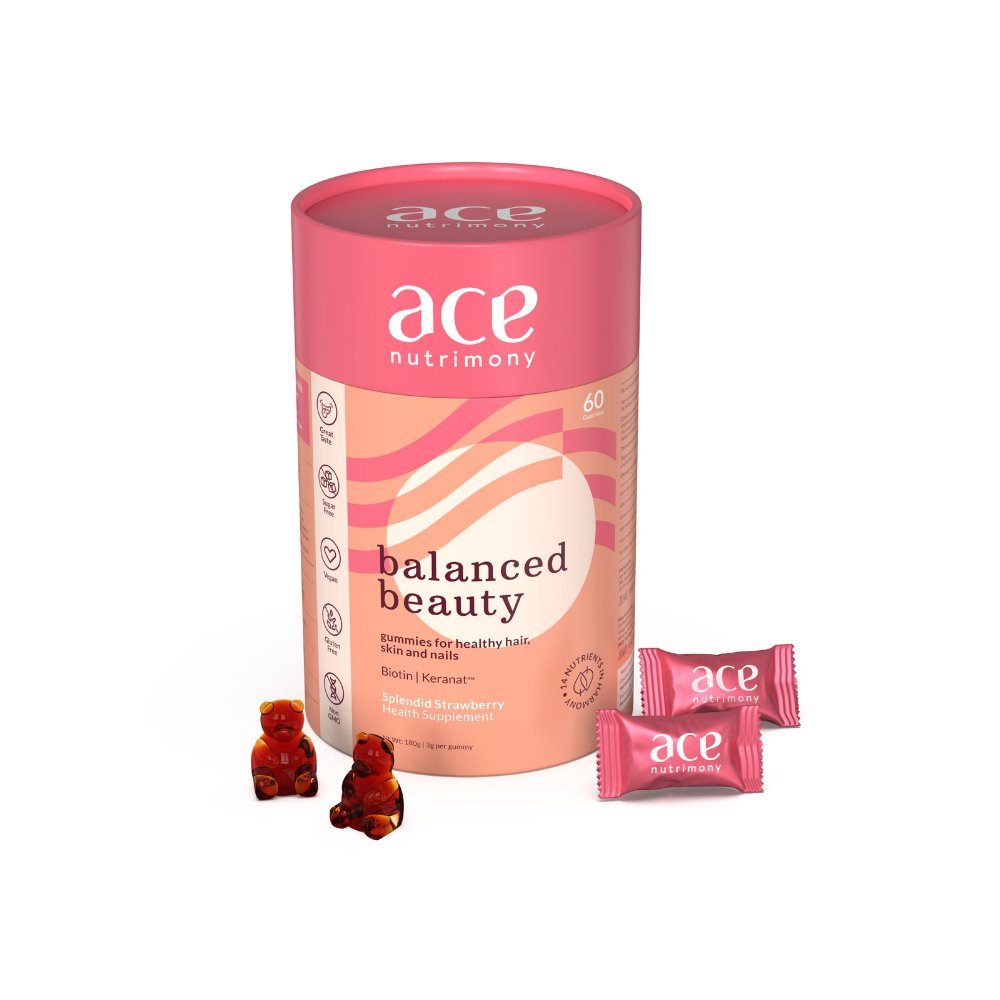 Ace Nutrimony Balanced Beauty Gummies (Pack of 60 Gummies) - Kreate- Multi-Vitamins