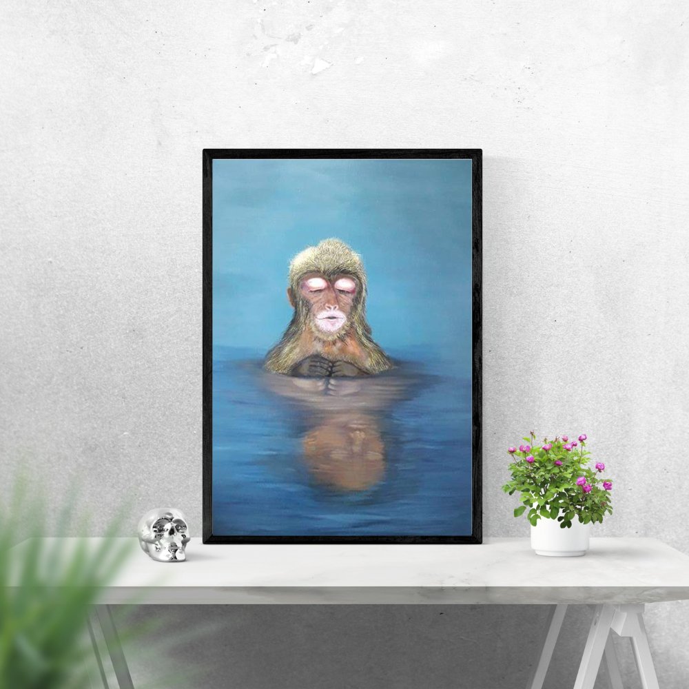 Acrylic Fuji Monkey Painting - Kreate- Painting