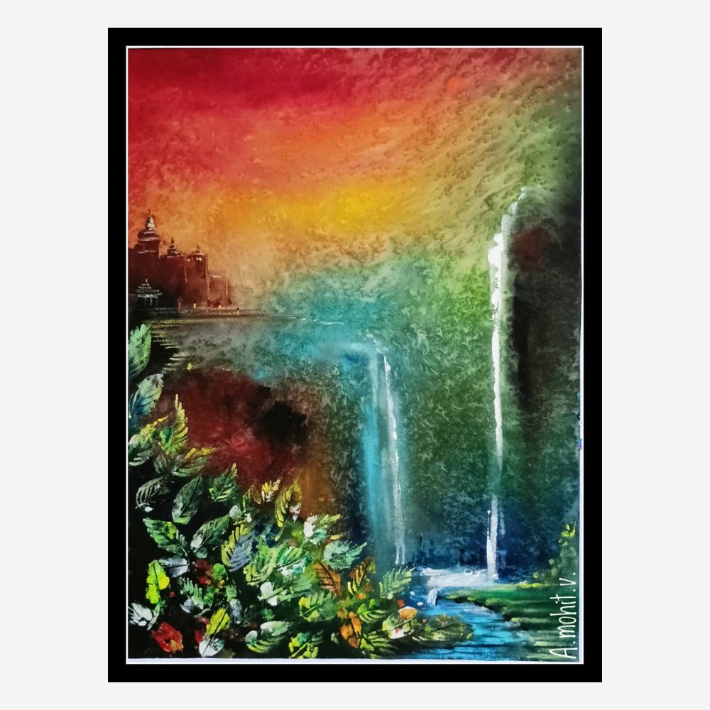 Acrylic on Canvas Landscape Painting - Kreate- Painting