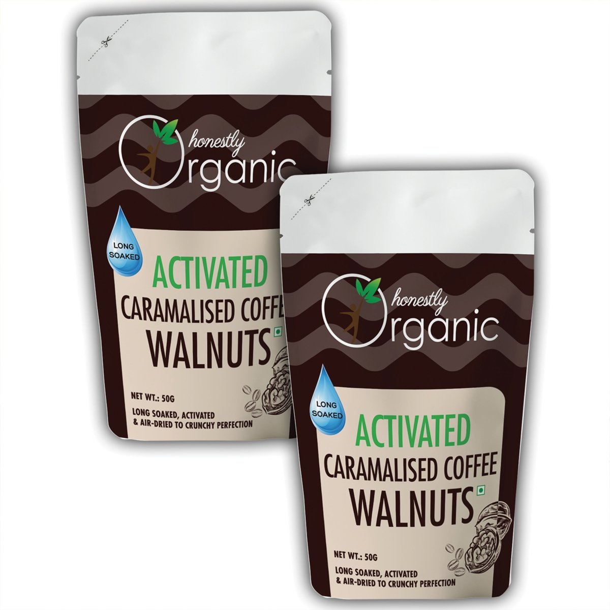 Activated/Sprouted Caramelised Coffee Walnuts (Pack of 2) - Kreate- Dryfruits & Seeds