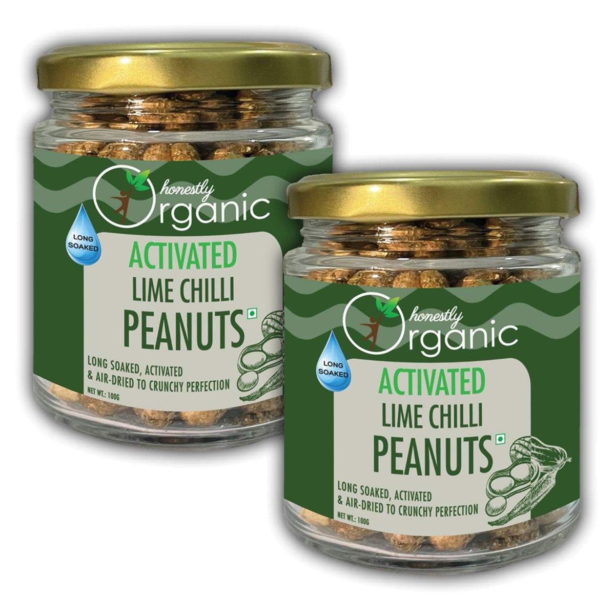 
                  
                    Activated/Sprouted Lime & Chilli Peanuts (Pack of 2) - Kreate- Munchies
                  
                