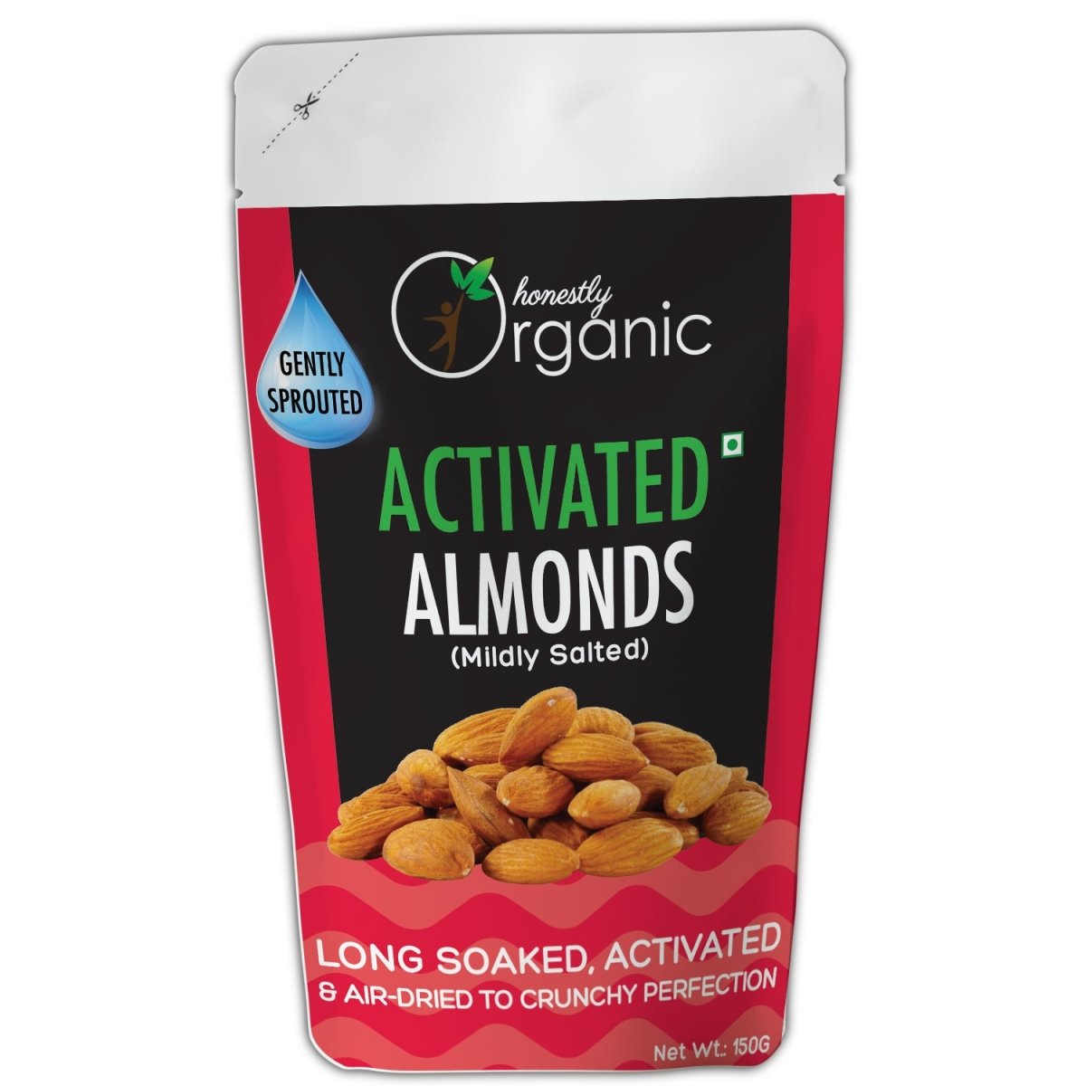 Activated/Sprouted Organic Almonds - Mildly Salted - Kreate- Dryfruits & Seeds