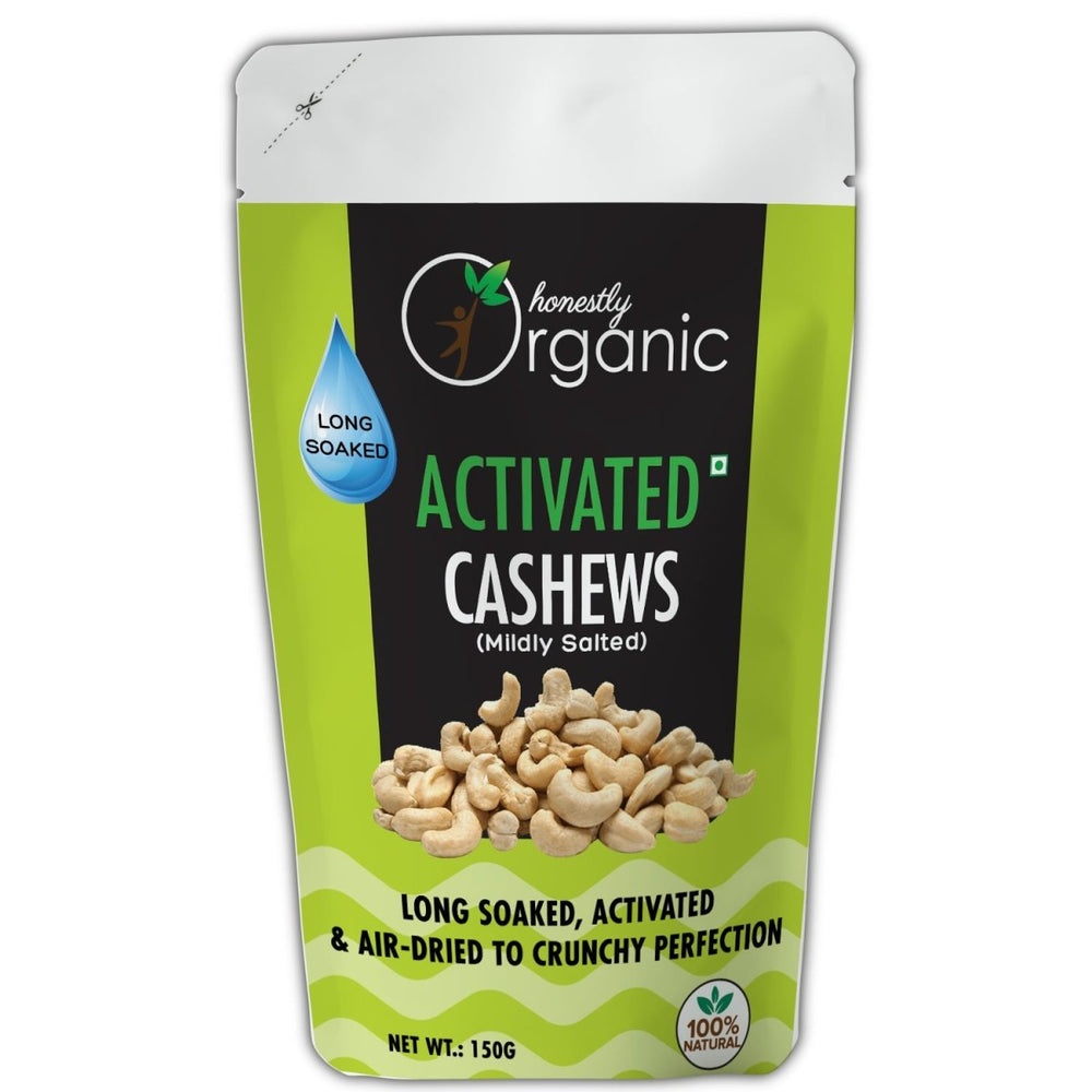 Activated/Sprouted Organic Cashews - Mildly Salted - Kreate- Dryfruits & Seeds