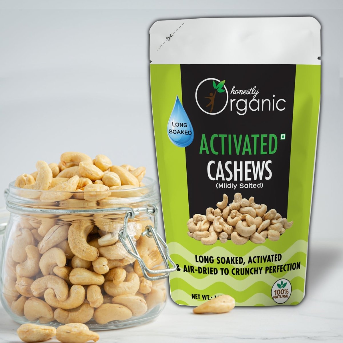 
                  
                    Activated/Sprouted Organic Cashews - Mildly Salted - Kreate- Dryfruits & Seeds
                  
                