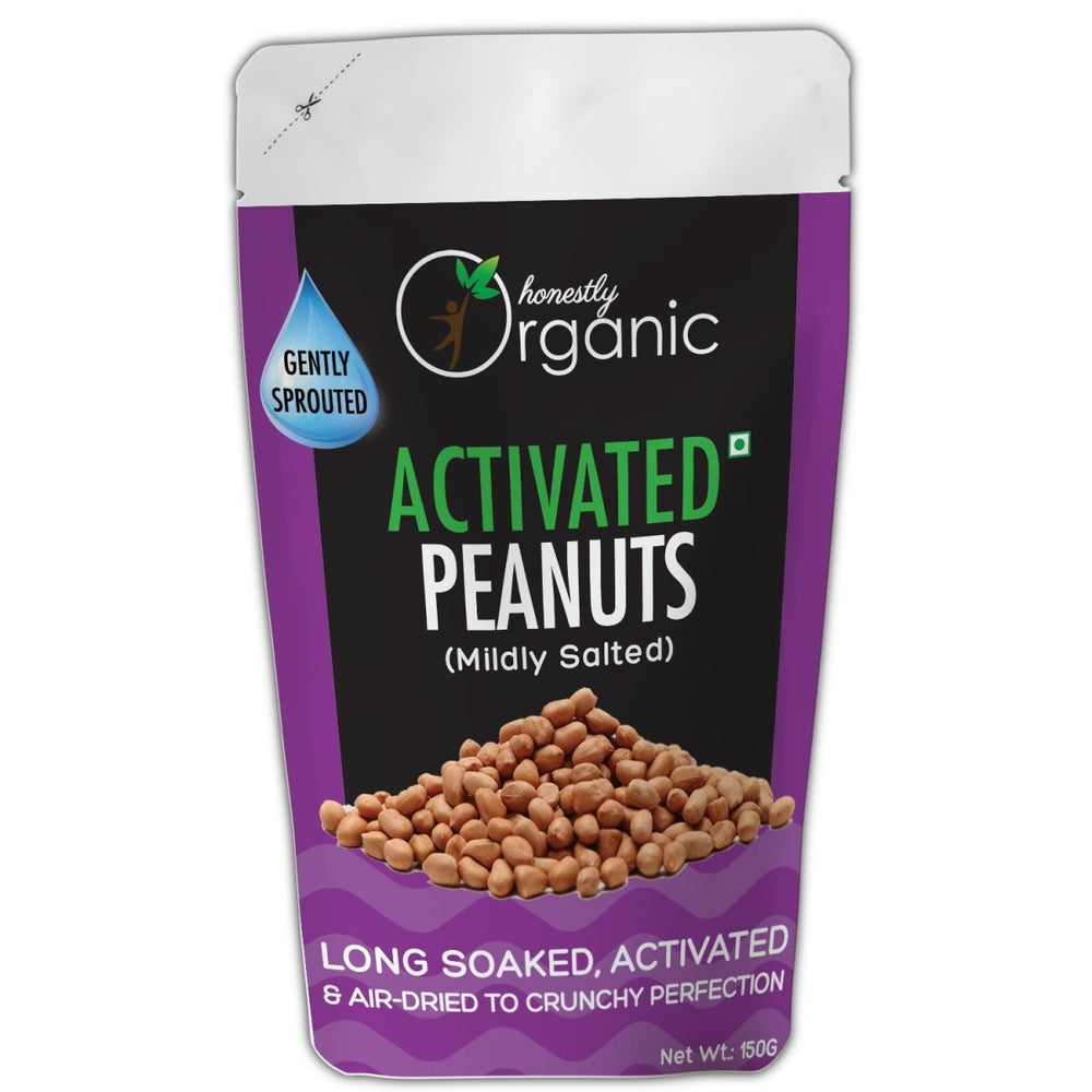 Activated/Sprouted Organic Peanuts - Mildly Salted - Kreate- Munchies