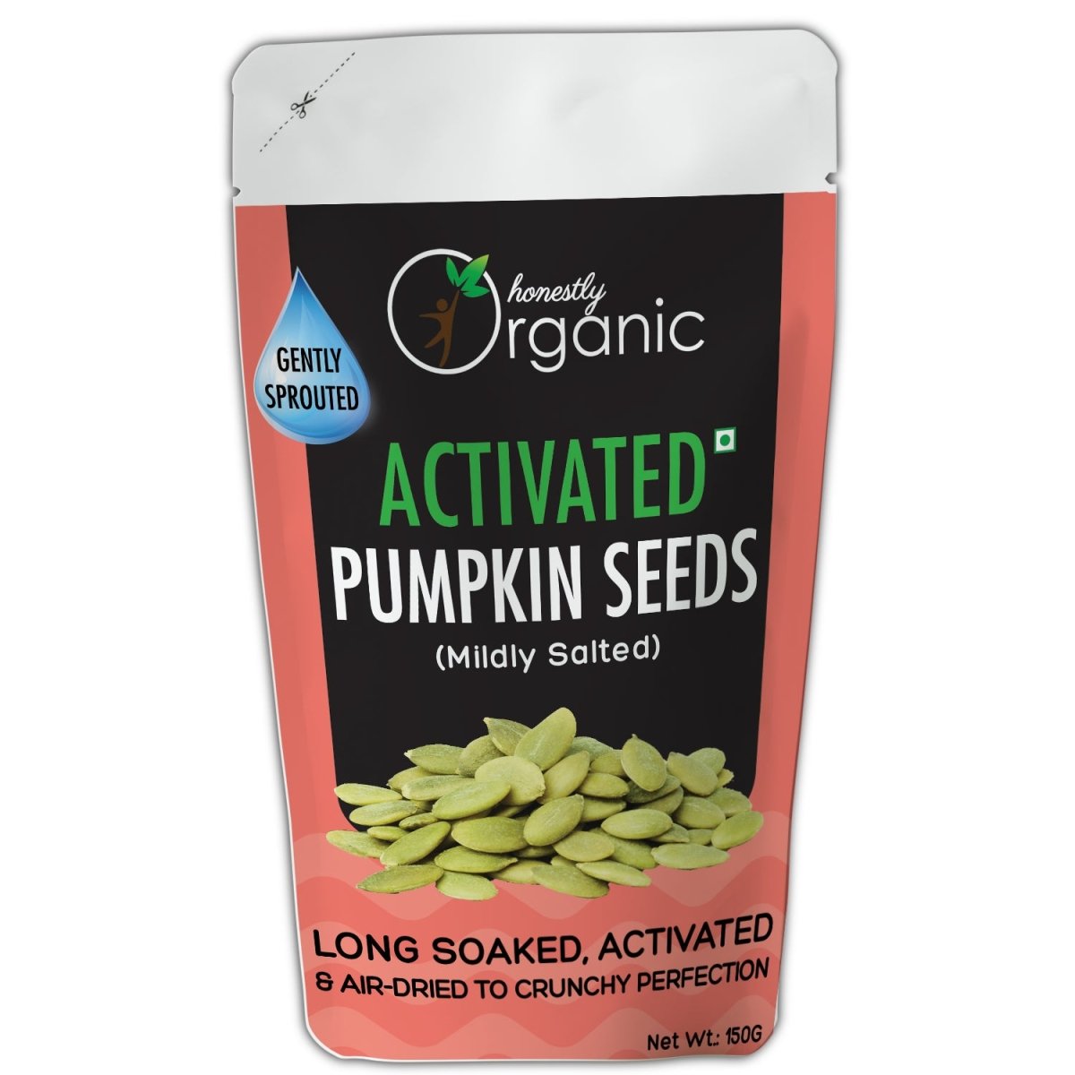 Activated/Sprouted Organic Pumpkin Seeds - Mildly Salted - Kreate- Dryfruits & Seeds