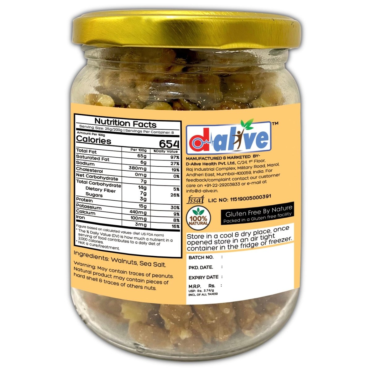 
                  
                    Activated/Sprouted Walnuts - Mildly Salted (100% Natural, Long Soaked & Air Dried to Crunchy Perfection - Kreate- Dryfruits & Seeds
                  
                