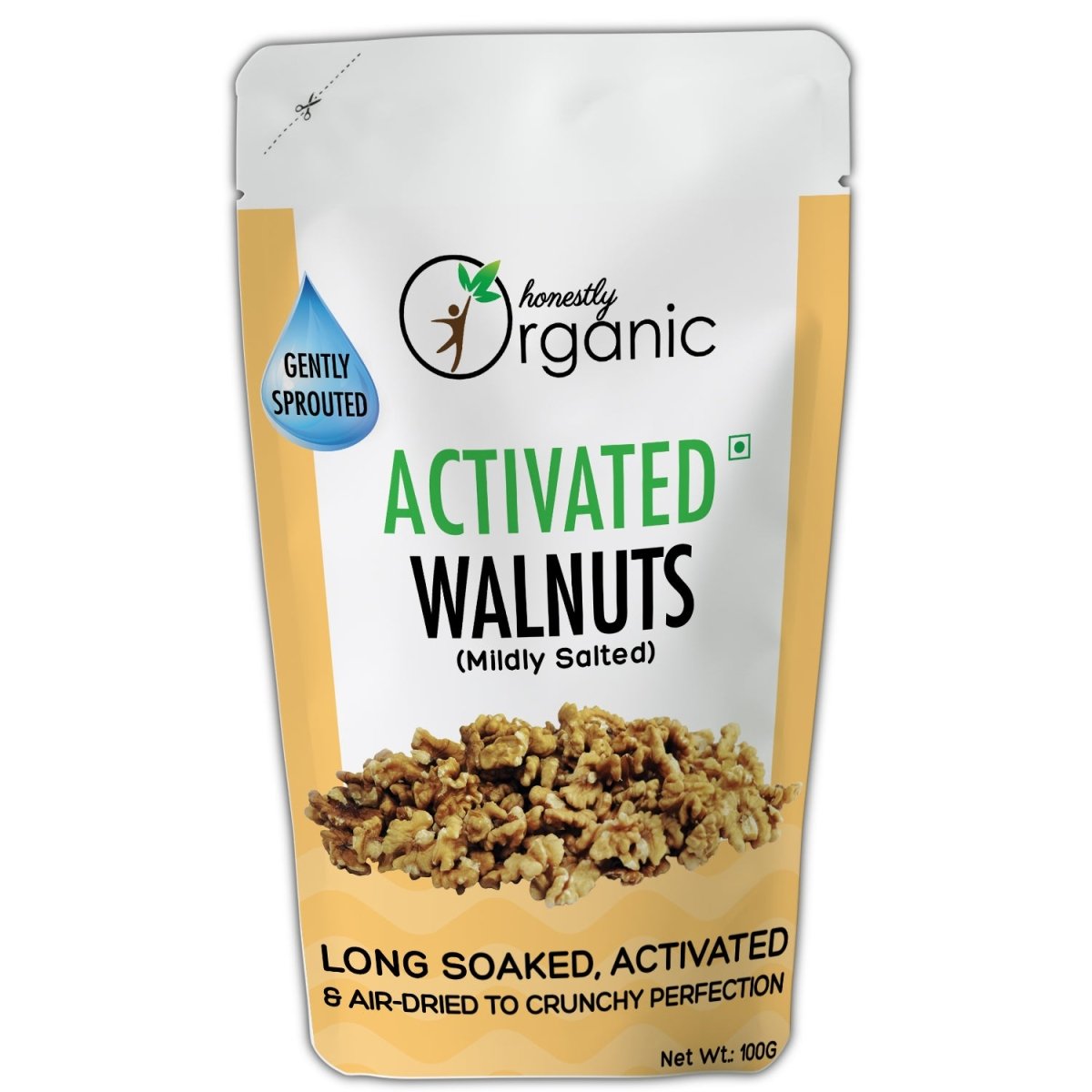 Activated/Sprouted Walnuts - Mildly Salted (100% Natural, Long Soaked & Air Dried to Crunchy Perfection - Kreate- Dryfruits & Seeds