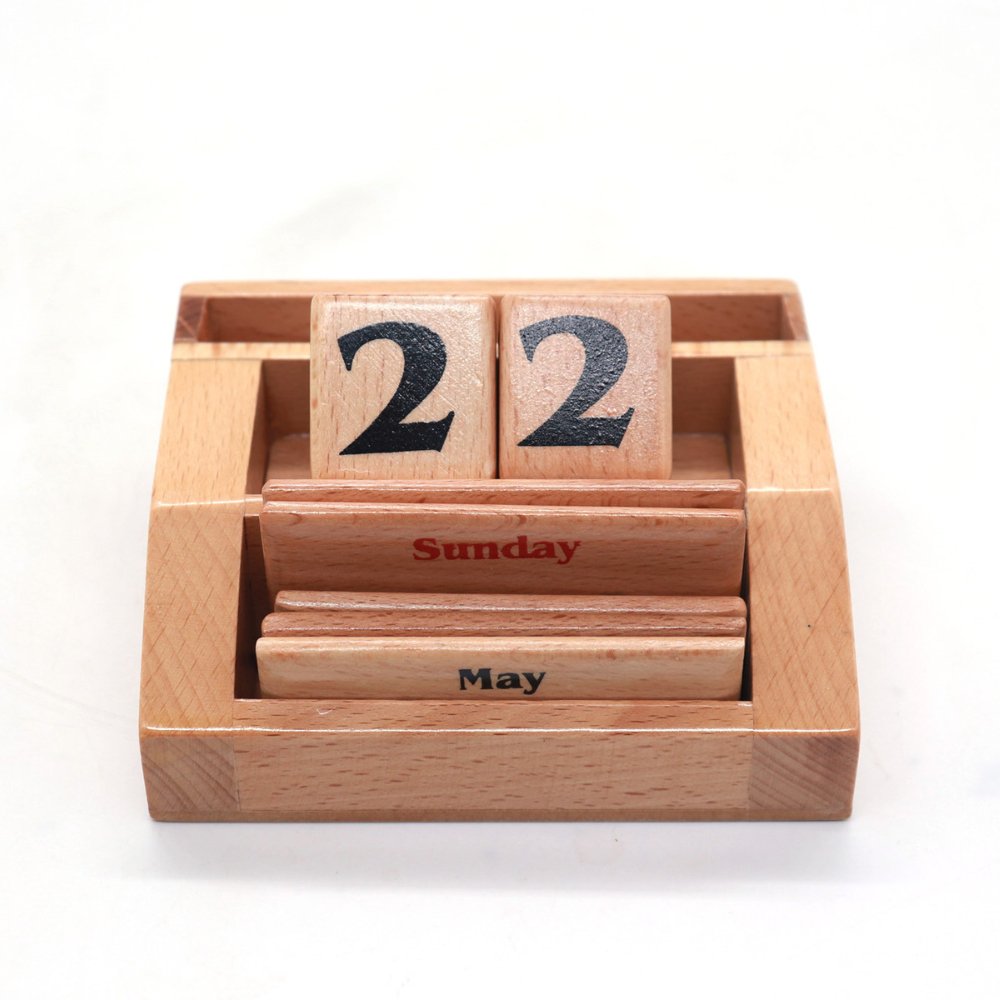 Adhyam Toys Wooden Desk Calendar - Kreate- Table Decor