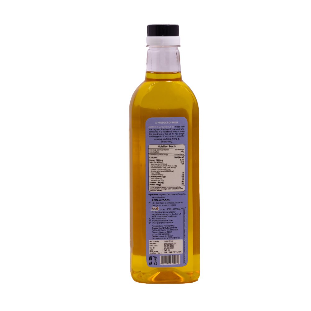 
                  
                    Aditam Organic Groundnut Oil (1L) - Kreate- Ghee & Oils
                  
                