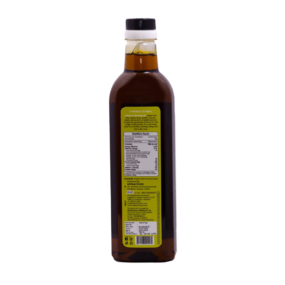 
                  
                    Aditam Organic Mustard Oil (1L) - Kreate- Ghee & Oils
                  
                