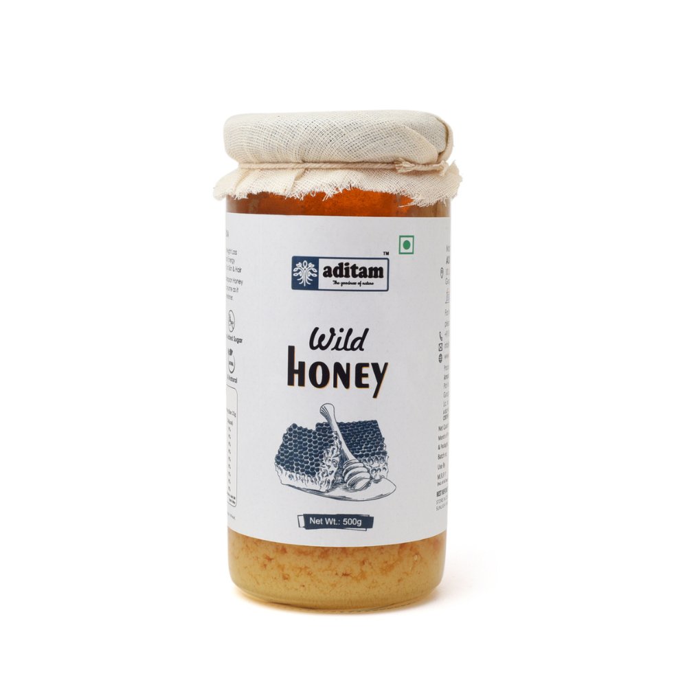 Aditam Wild Forest Unpasteurised Honey (500g) - Kreate- Jaggery & Honey