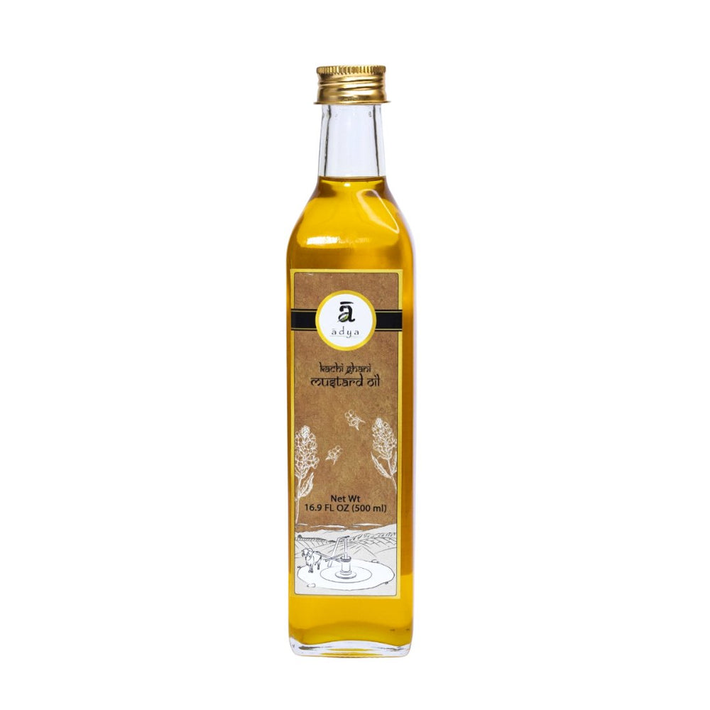 Adya Organics Mustard Oil (1 L) - Kreate- Ghee & Oils