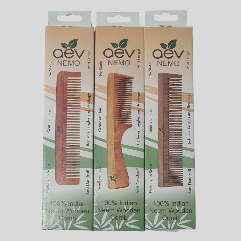 
                  
                    AEV Nemo Neem Wooden Haircombs with Mixed Teeth - Kreate- Combs
                  
                