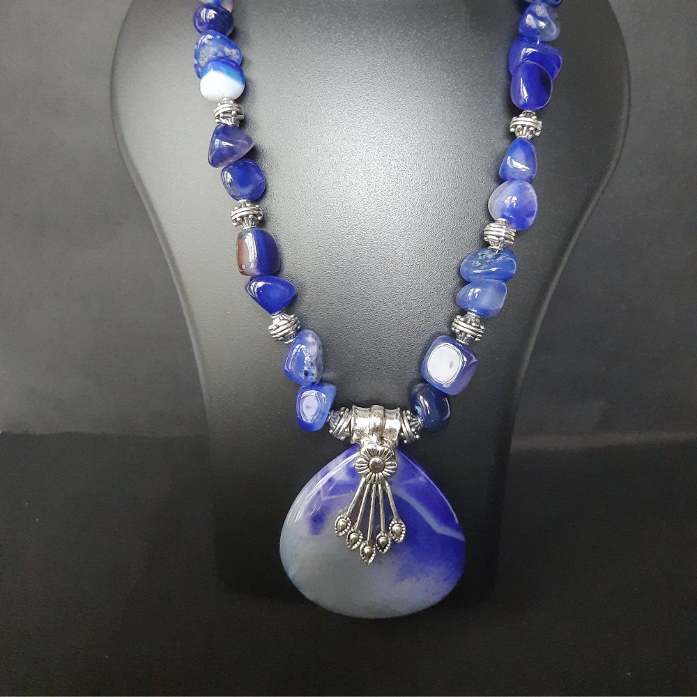 Agate Pendant Necklace Set - Kreate- Neckpieces