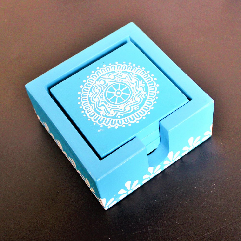 Aipan Blue Coaster (Pack of 4) - Kreate- Coasters