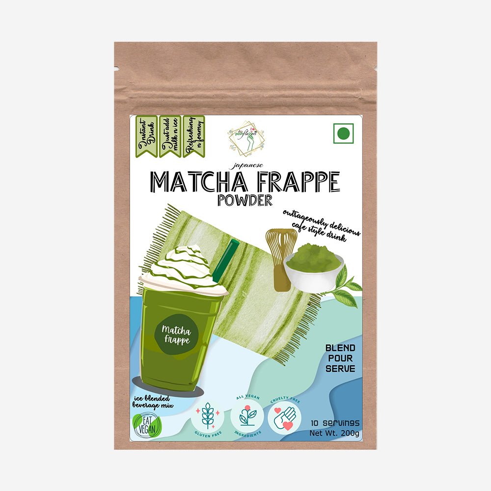 Alla's Posh Flavors™ Japanese Matcha Frappe Premix (200g) - Kreate- Sharbats & Concentrates