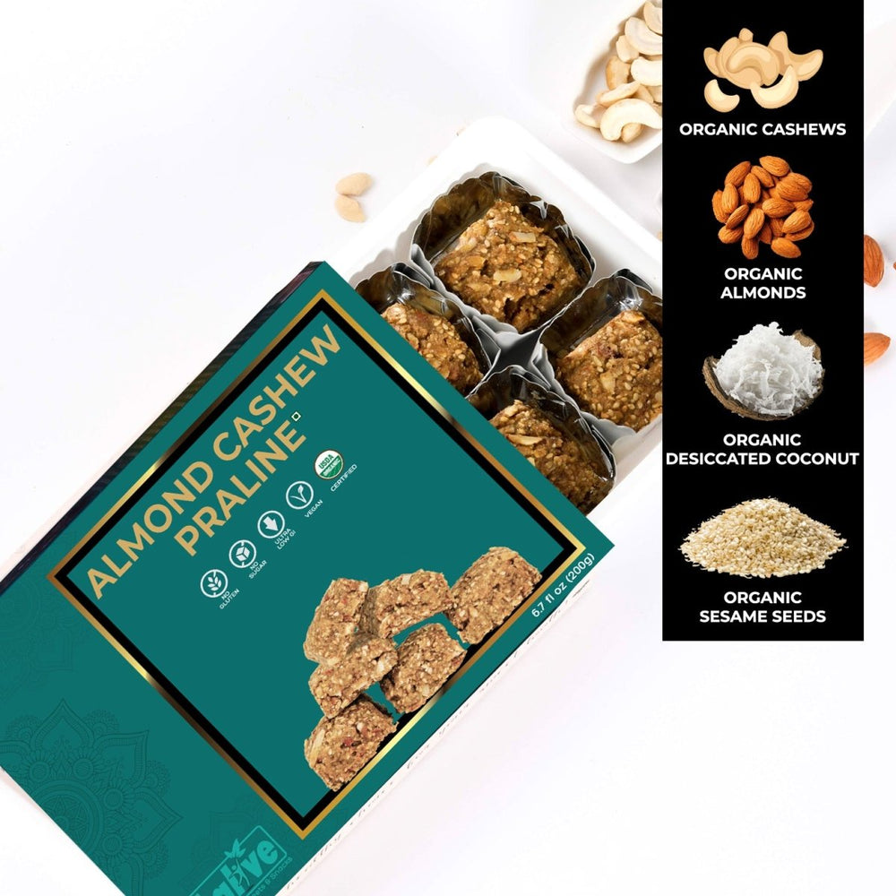 
                  
                    Almond Cashew Praline Nutrient-Rich & Healthy Indian Sweets (200g) - Kreate- Sweets
                  
                