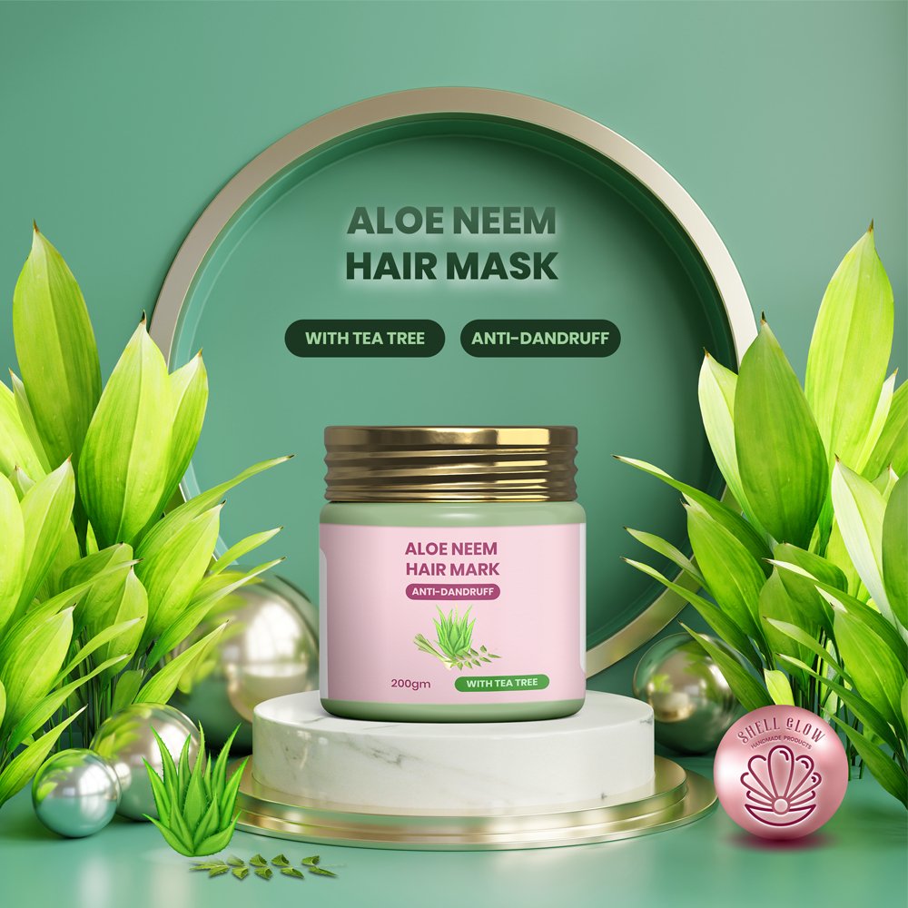 Aloe Neem Anti Dandruff Hair Mask (200g) - Kreate- Hair Masks