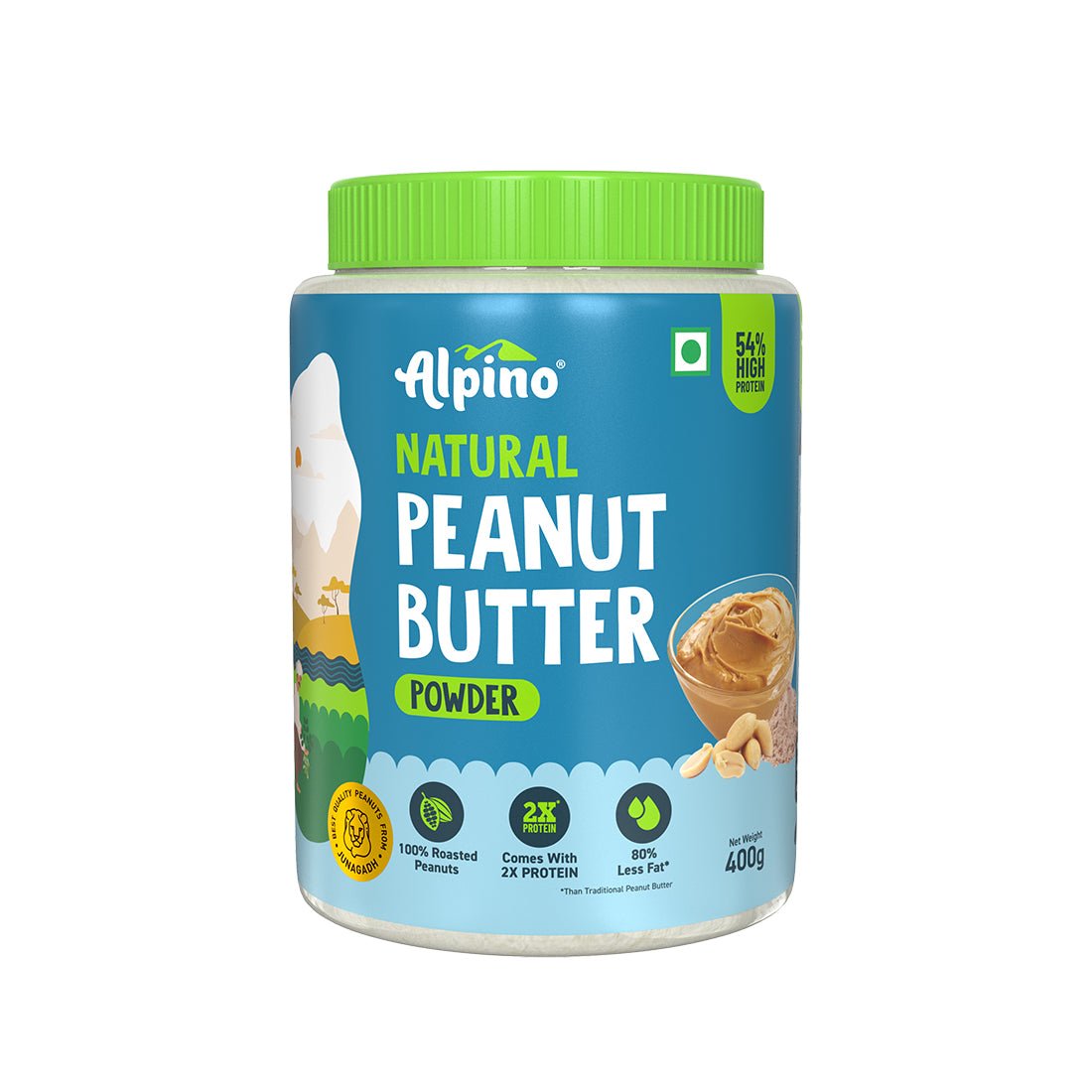 Alpino Natural Peanut Butter Powder (400g) - Kreate- Spreads