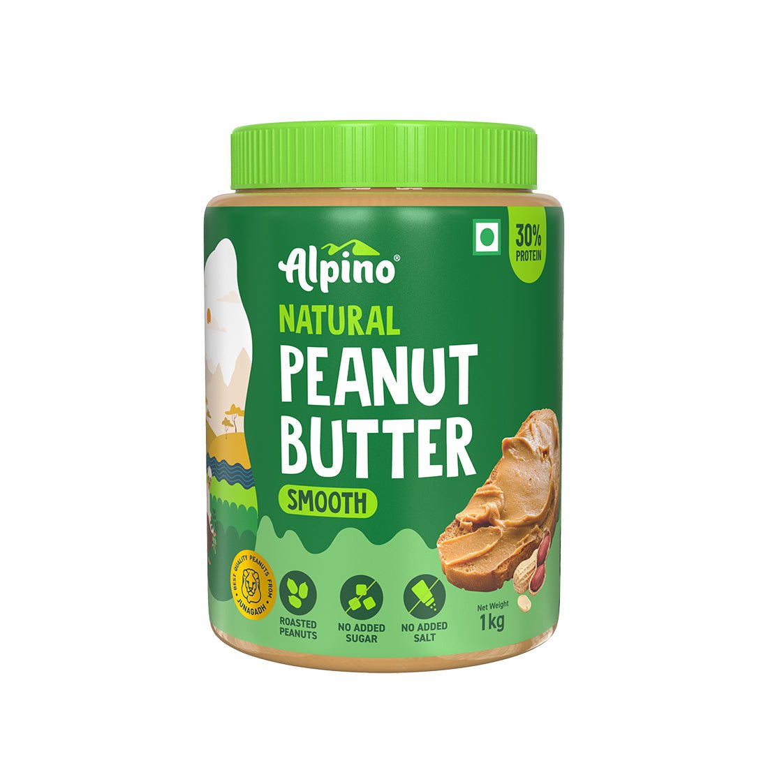 Alpino Natural Peanut Butter Smooth - Kreate- Spreads