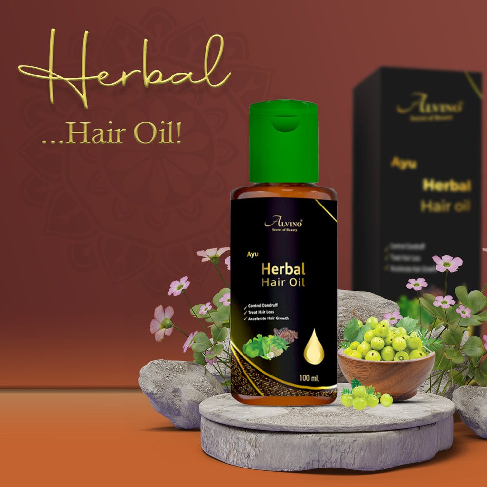 Alvino Beauty Herbal Hair Oil Natural Herbs Extract for Long, Strong and Gorgeous Hair - Kreate- Hair Oil