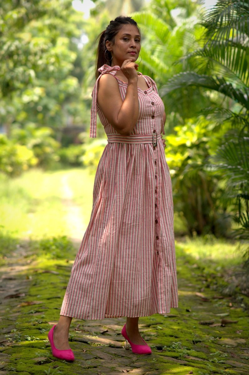 
                  
                    AMARA’S GRACE~Striped Sleeveless Dress with Belted Waist - Kreate- Clothing Sets
                  
                