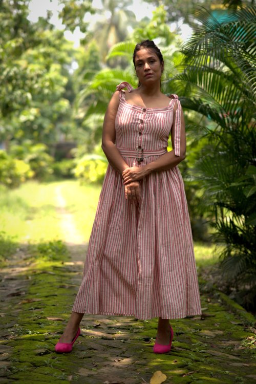 
                  
                    AMARA’S GRACE~Striped Sleeveless Dress with Belted Waist - Kreate- Clothing Sets
                  
                